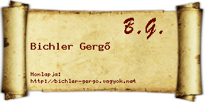 Bichler Gergő névjegykártya